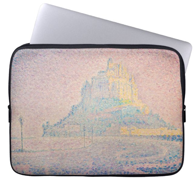 Paul Signac - Mount Saint Michel Fog en Sun Laptop Sleeve (Voorkant)