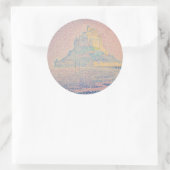 Paul Signac - Mount Saint Michel Fog en Sun Ronde Sticker (Tas)