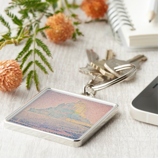 Paul Signac - Mount Saint Michel Fog en Sun Sleutelhanger (Zijkant)