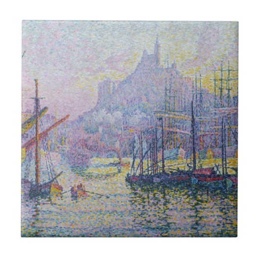 Paul Signac - Notre-Dame-de-la-Garde, Marseille Tegeltje (Voorkant)