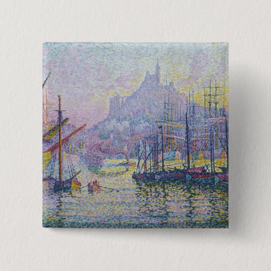 Paul Signac - Notre-Dame-de-la-Garde, Marseille Vierkante Button 5,1 Cm (Voorkant)