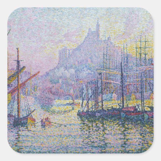 Paul Signac - Notre-Dame-de-la-Garde, Marseille Vierkante Sticker (Voorkant)