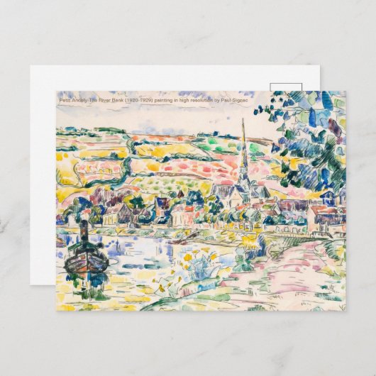 Paul Signac-Petit Andely-The River Bank 1920-1929 Briefkaart (Voorkant / Achterkant)