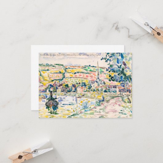 Paul Signac-Petit Andely-The River Bank 1920-1929 Kaart (Voorkant / Achterkant in situ)