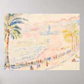 Paul Signac Pink Coastal Beach Art Print (Voorkant)