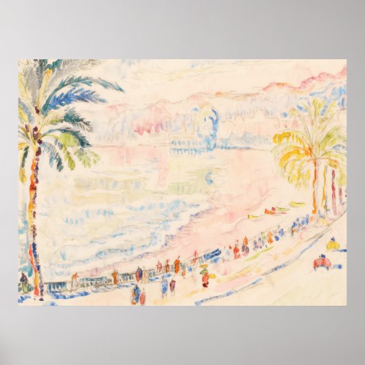 Paul Signac Pink Coastal Beach Art Print (Voorkant)