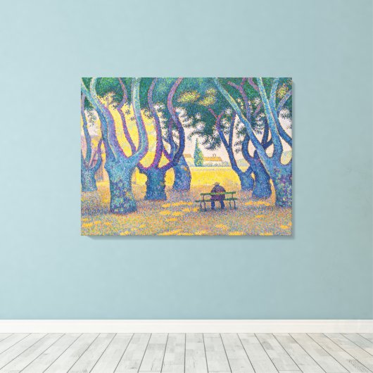 Paul Signac - Place des Lices, Saint-Tropez Canvas Afdruk (Insitu (Houten vloer))