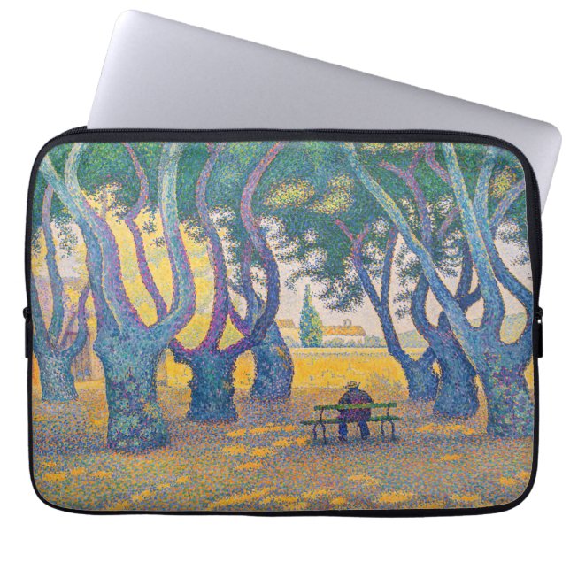 Paul Signac - Place des Lices, Saint-Tropez Laptop Sleeve (Voorkant)