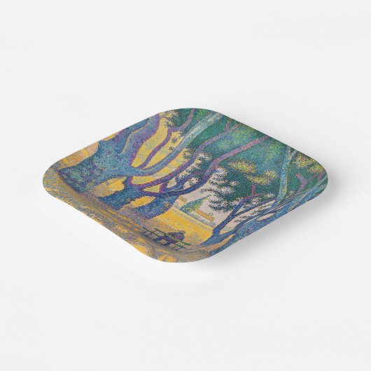 Paul Signac - Place des Lices, Saint-Tropez Papieren Bordje (Gebogen)