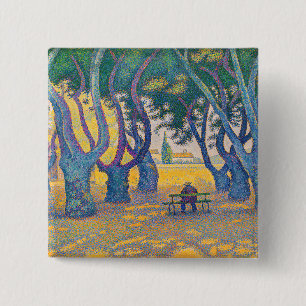 Paul Signac - Place des Lices, Saint-Tropez Vierkante Button 5,1 Cm