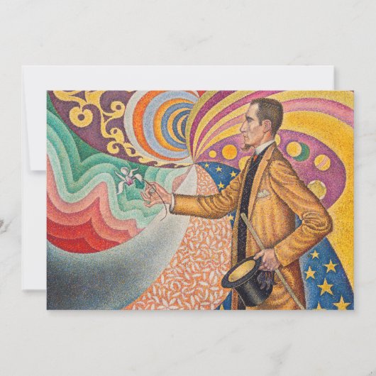 Paul Signac - Portret van M Felix Feneon, Opus 217 Bedankkaart (Voorkant)