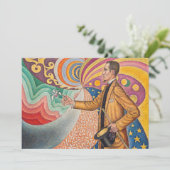 Paul Signac - Portret van M Felix Feneon, Opus 217 Bedankkaart (Staand voorkant)