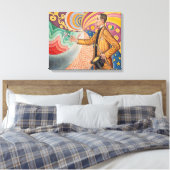 Paul Signac - Portret van M Felix Feneon, Opus 217 Canvas Afdruk (Insitu (Slaapkamer))