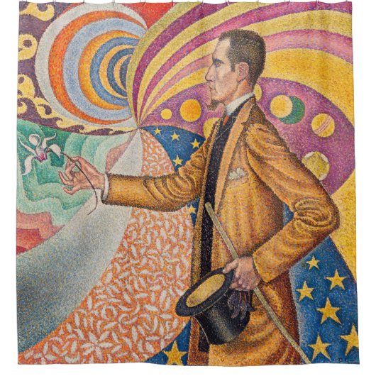 Paul Signac - Portret van M Felix Feneon, Opus 217 Douchegordijn (Voorkant)