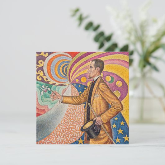 Paul Signac - Portret van M Felix Feneon, Opus 217 Kaart (Staand voorkant)