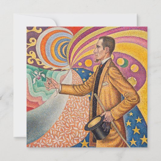Paul Signac - Portret van M Felix Feneon, Opus 217 Kaart (Voorkant)
