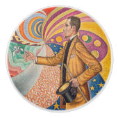 Paul Signac - Portret van M Felix Feneon, Opus 217 Keramische Knop (Voorkant)