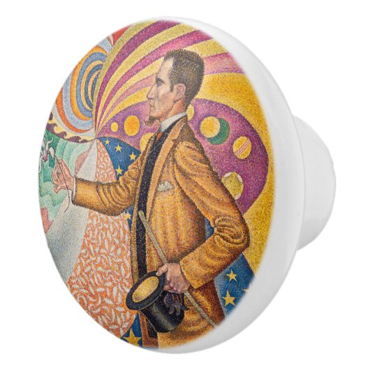 Paul Signac - Portret van M Felix Feneon, Opus 217 Keramische Knop (Rechts)