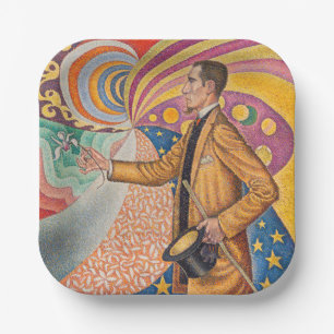 Paul Signac - Portret van M Felix Feneon, Opus 217 Papieren Bordje