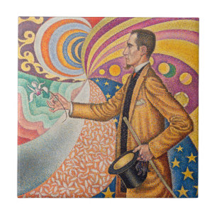 Paul Signac - Portret van M Felix Feneon, Opus 217 Tegeltje