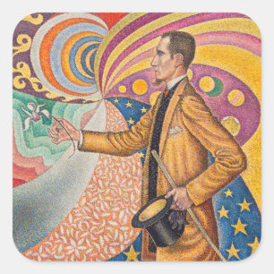 Paul Signac - Portret van M Felix Feneon, Opus 217 Vierkante Sticker