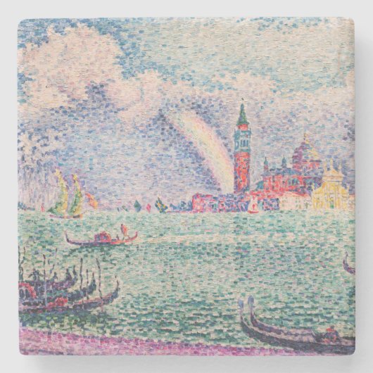 Paul Signac - Regenboog, Venetië Stenen Onderzetter (Voorkant)