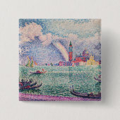 Paul Signac - Regenboog, Venetië Vierkante Button 5,1 Cm (Voorkant)