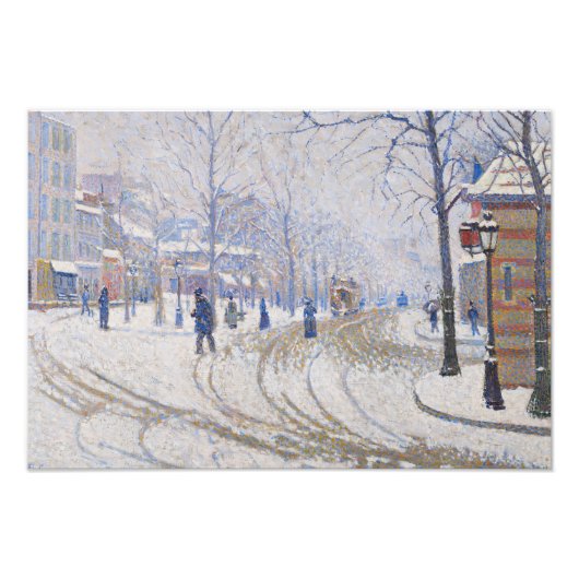 Paul Signac - Snow, Boulevard de Clichy, Parijs Foto Afdruk (Voorkant)