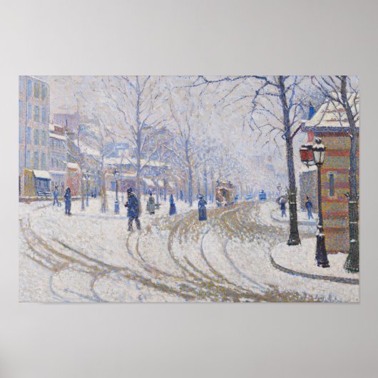 Paul Signac - Snow, Boulevard de Clichy, Parijs Poster (Voorkant)