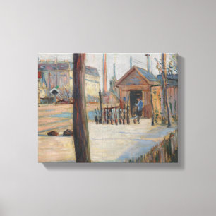 Paul Signac - Spoorverbinding nabij Bois-Colombes Canvas Afdruk