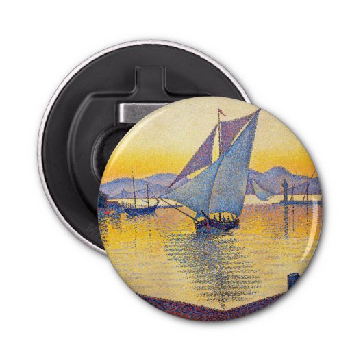 Paul Signac - The Port at Sunset, Opus 236 Button Flesopener (Voorkant)