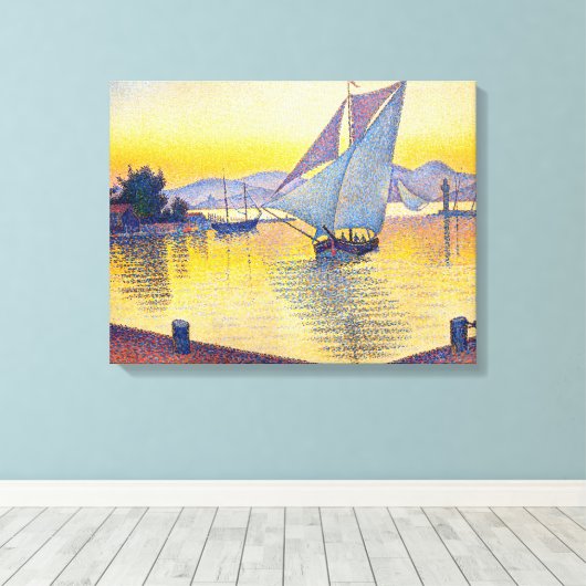 Paul Signac - The Port at Sunset, Opus 236 Canvas Afdruk (Insitu (Houten vloer))