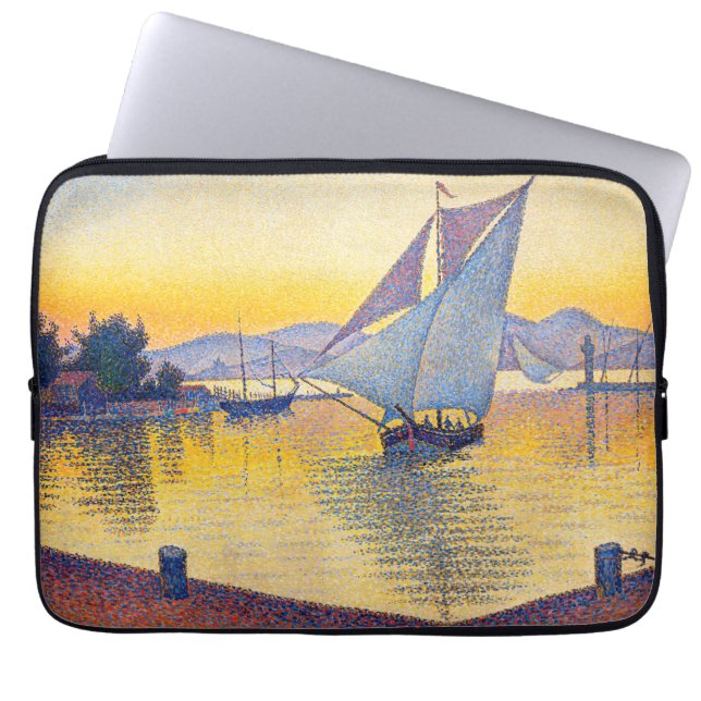 Paul Signac - The Port at Sunset, Opus 236 Laptop Sleeve (Voorkant)
