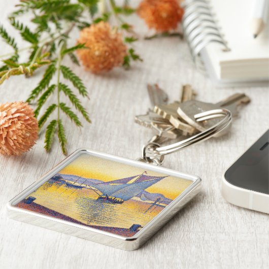 Paul Signac - The Port at Sunset, Opus 236 Sleutelhanger (Zijkant)