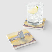 Paul Signac - The Port at Sunset, Opus 236 Stenen Onderzetter (Zijkant)