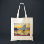 Paul Signac - The Port at Sunset, Opus 236 Tote Bag<br><div class="desc">The Port at Sunset, Opus 236 (Saint-Tropez) / Le Port au soleil couchant, Opus 236 (Saint-Tropez) - Paul Signac, Oil on Canvas, 1892</div>