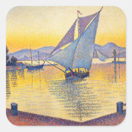Paul Signac - The Port at Sunset, Opus 236 Vierkante Sticker