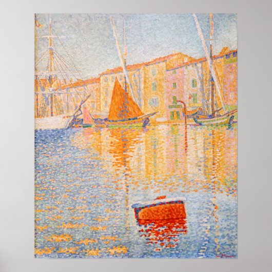 Paul Signac - The Red Buoy, Saint-Tropez Poster (Voorkant)