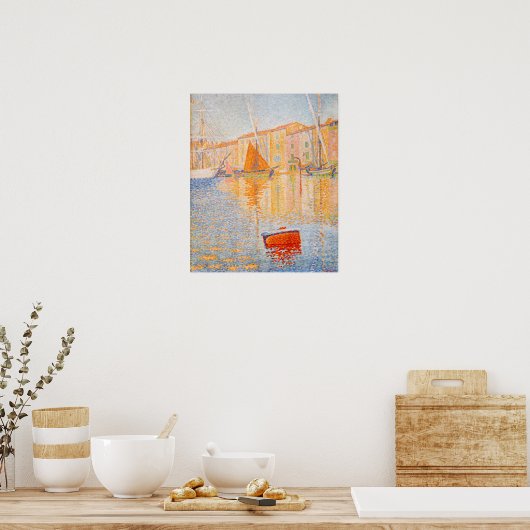 Paul Signac - The Red Buoy, Saint-Tropez Poster (Keuken)