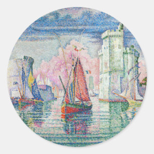Paul Signac - Toegang tot de haven van La Rochelle Ronde Sticker
