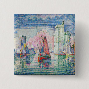 Paul Signac - Toegang tot de haven van La Rochelle Vierkante Button 5,1 Cm