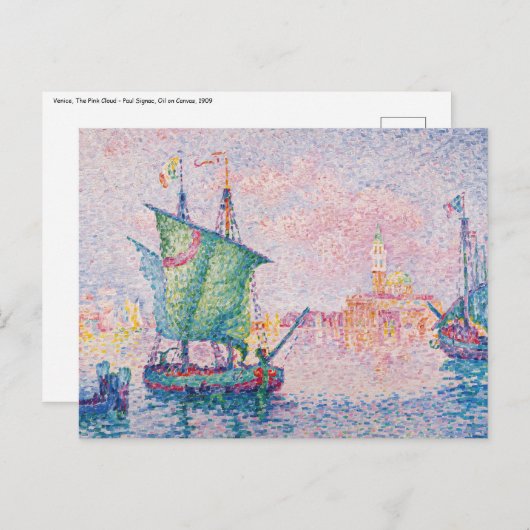 Paul Signac - Venetië, De Roze Wolk Briefkaart (Voorkant / Achterkant)