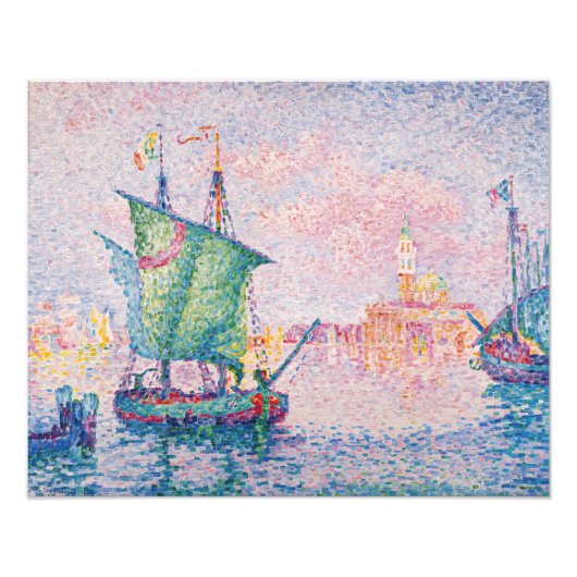 Paul Signac - Venetië, de roze wolk Foto Afdruk (Voorkant)