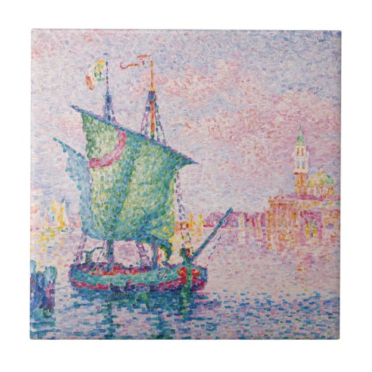 Paul Signac - Venetië, de roze wolk Tegeltje (Voorkant)