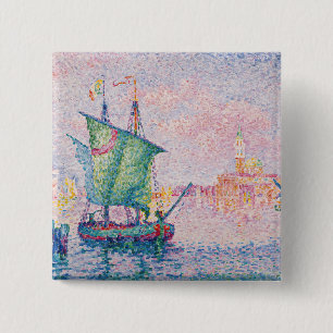 Paul Signac - Venetië, de roze wolk Vierkante Button 5,1 Cm