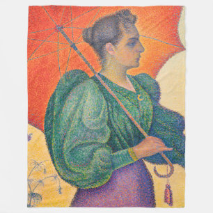 Paul Signac - Vrouw met parasol Fleece Deken