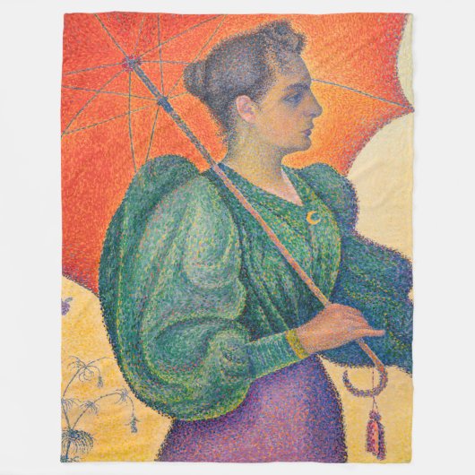 Paul Signac - Vrouw met parasol Fleece Deken (Voorkant)