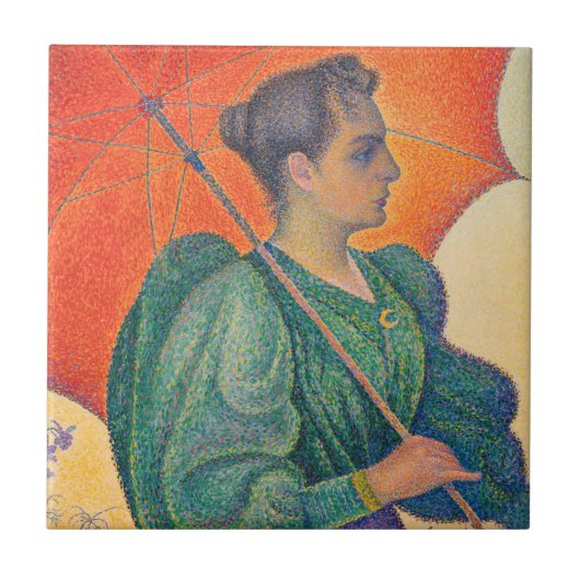 Paul Signac - Vrouw met parasol Tegeltje (Voorkant)