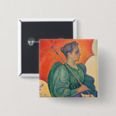 Paul Signac - Vrouw met parasol Vierkante Button 5,1 Cm (Voorkant /achterkant)