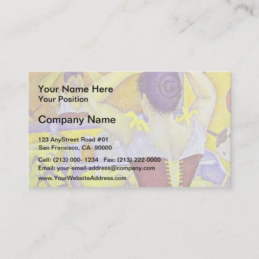 Paul Signac-Woman in haar toilet met corset Visitekaartje (Voorkant)